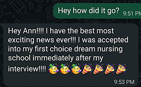 04 · The acceptance: client message